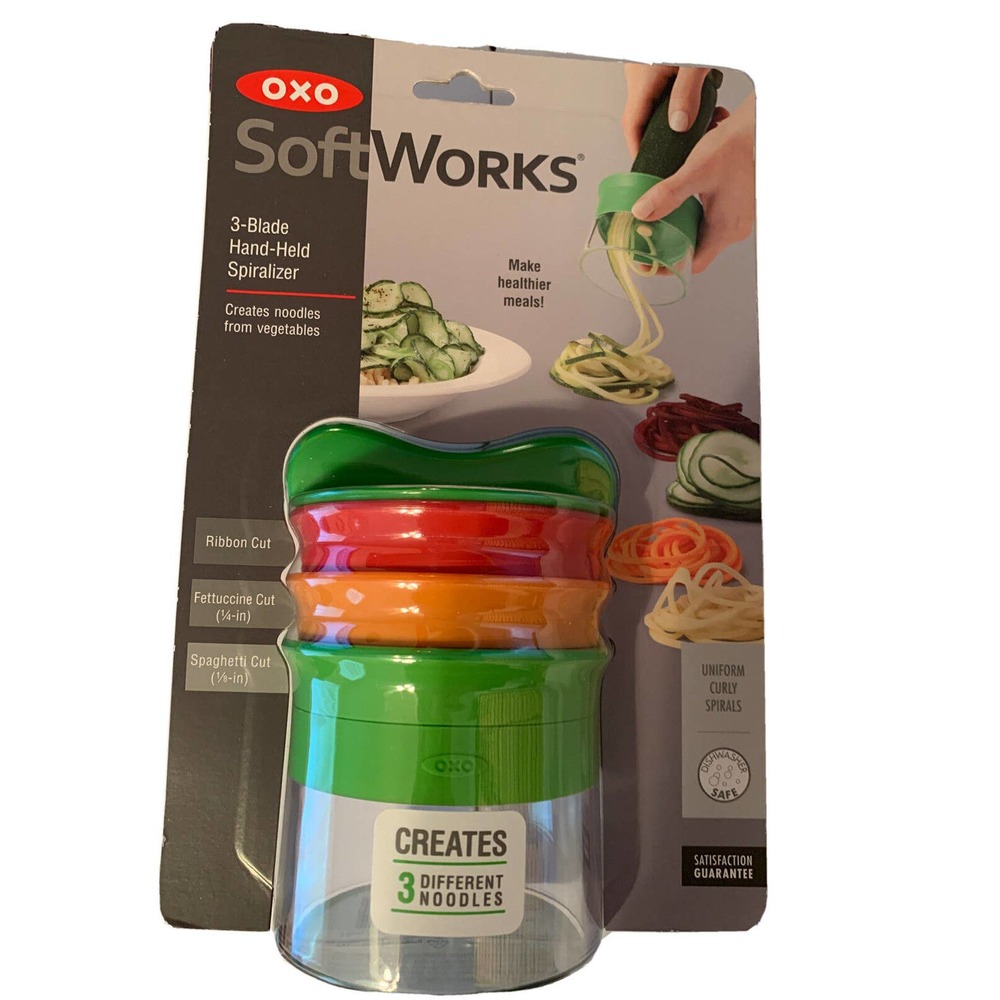 OXO Good Grips 3-Blade Hand-Held Spiralizer SoftWorks Brand New in Sealed Pack